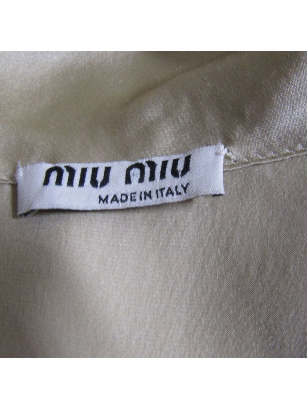 Miu Miu Silk Sleeveless Blouse in Light Olive - Picture 6 of 9